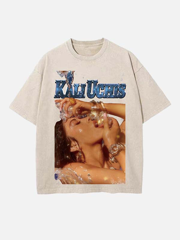 Kali Uchis Print Round Neck T-shirt