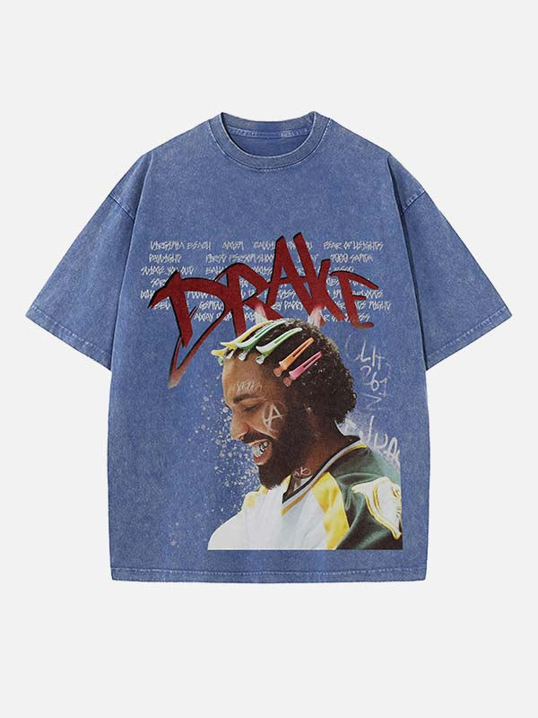 Drake Print Round Neck T-shirt