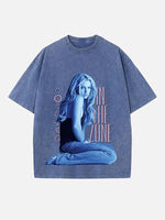 Britney Spears Print Round Neck T-shirt