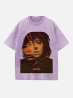 Lady Gaga Print Round Neck T-shirt