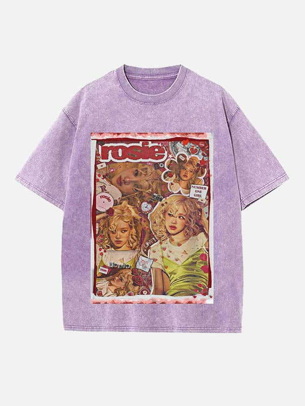 BLACKPINK Rosé Print Round Neck T-shirt