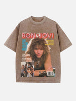 Bon Jovi Print Round Neck T-shirt