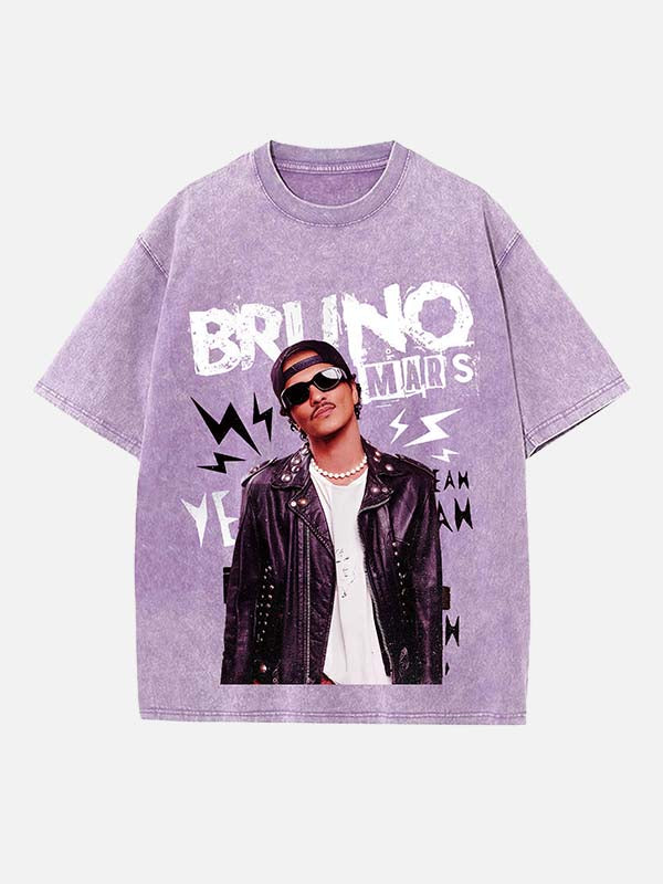 Bruno Mars Print Round Neck T-shirt