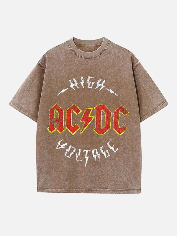 AC/DC Print Round Neck T-shirt
