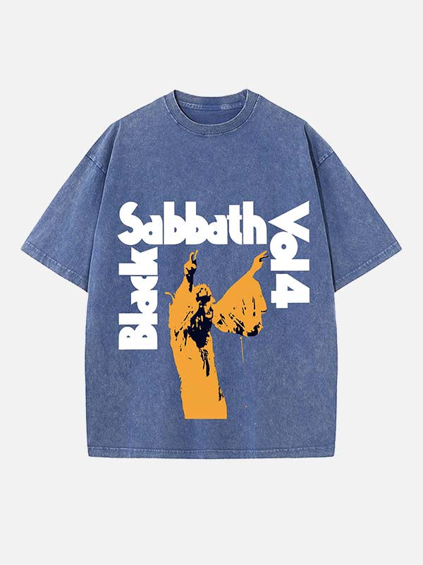 Black Sabbath Print Round Neck T-shirt