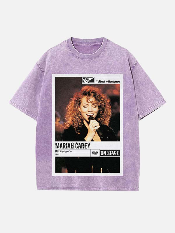 Mariah Carey Print Round Neck T-shirt