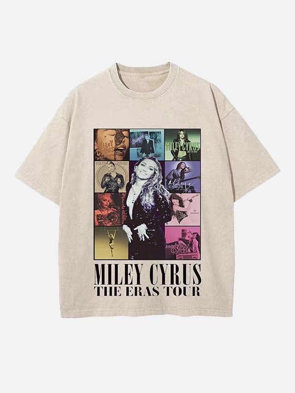 Miley Cyrus Print Round Neck T-shirt