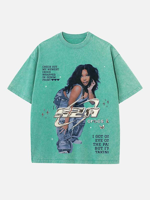 SZA Print Round Neck T-shirt