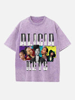 Alicia Keys Print Round Neck T-shirt