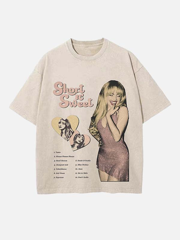 Sabrina Carpenter Print Round Neck T-shirt