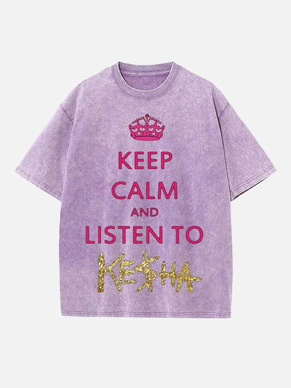 Kesha Print Round Neck T-shirt