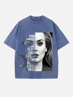 Adele Print Round Neck T-shirt