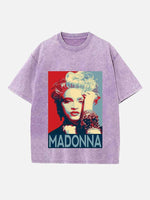 Madonna Print Round Neck T-shirt