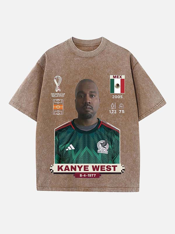 Kanye West Print Round Neck T-shirt