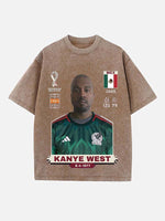 Kanye West Print Round Neck T-shirt