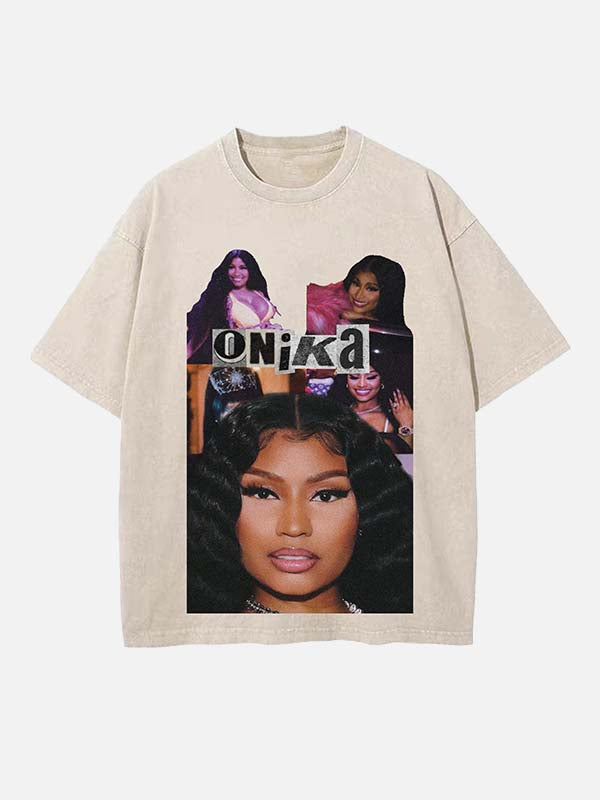 Nicki Minaj Print Round Neck T-shirt