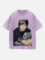 Justin Bieber Print Round Neck T-shirt
