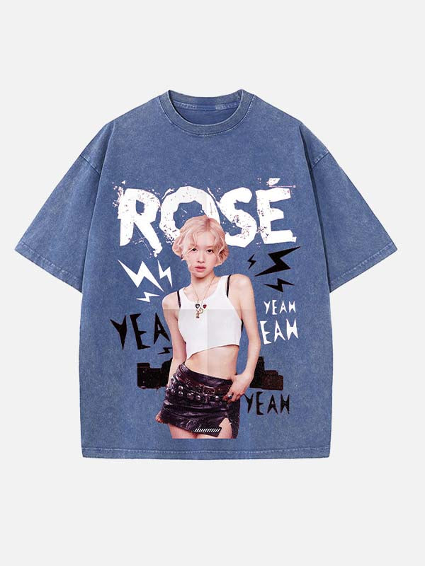 BLACKPINK Rosé Print Round Neck T-shirt