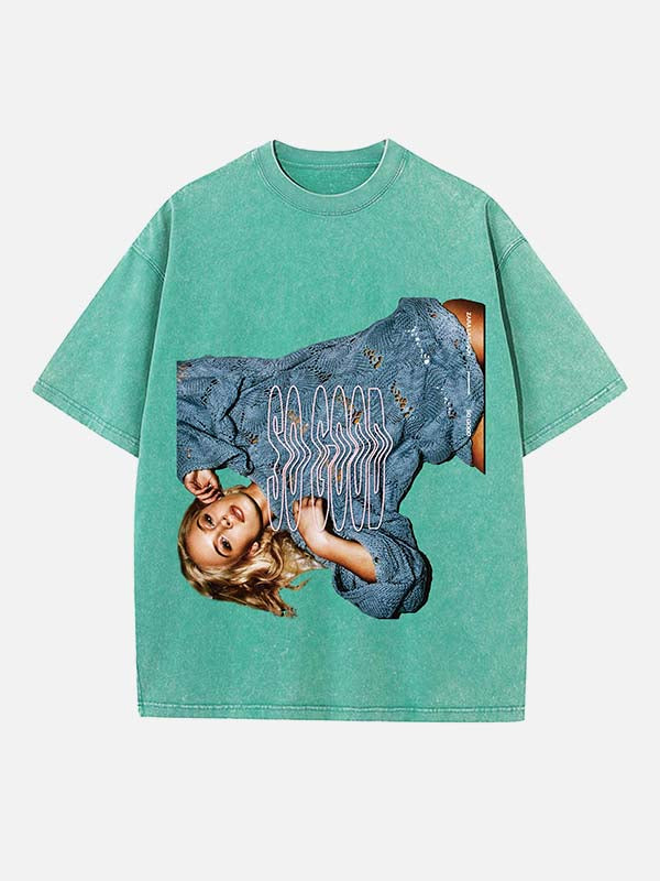 Zara Larsson Print Round Neck T-shirt