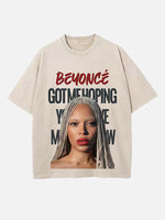 Beyoncé Print Round Neck T-shirt
