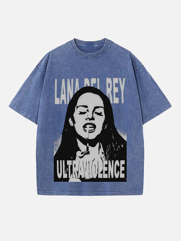 Lana Del Rey Print Round Neck T-shirt