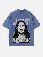 Lana Del Rey Print Round Neck T-shirt