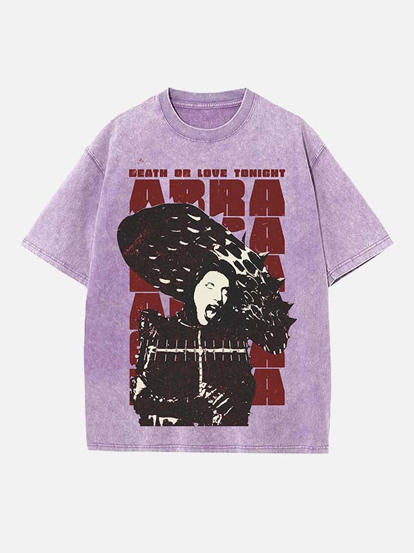 Lady Gaga Print Round Neck T-shirt