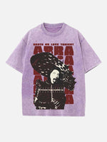 Lady Gaga Print Round Neck T-shirt