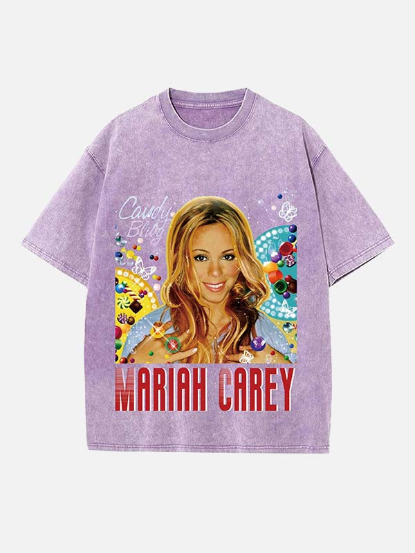 Mariah Carey Print Round Neck T-shirt