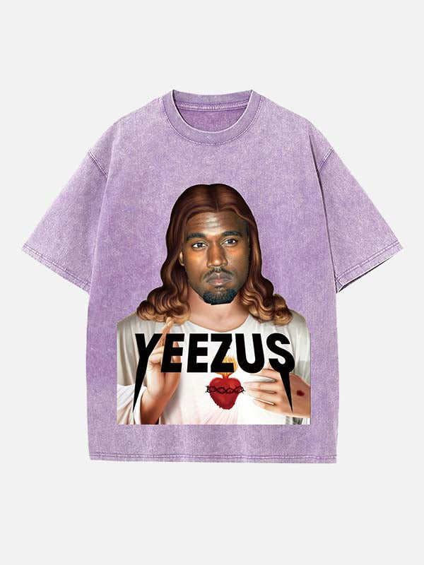 Kanye West Print Round Neck T-shirt