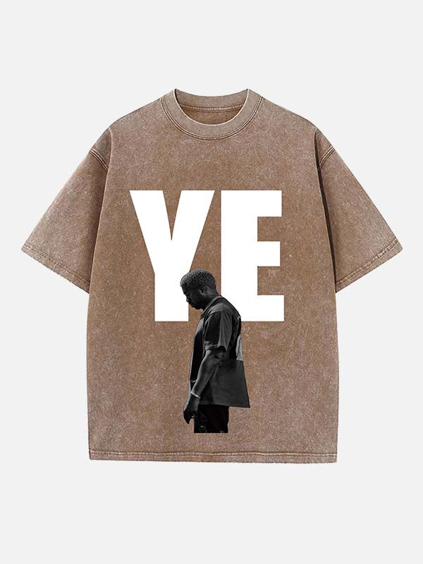 Kanye West Print Round Neck T-shirt