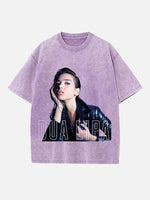 Dua Lipa Print Round Neck T-shirt