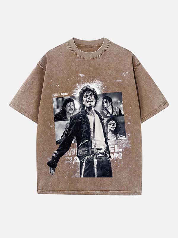 Michael Jackson Print Round Neck T-shirt