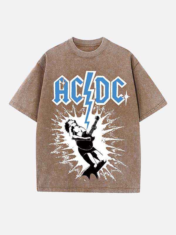 AC/DC Print Round Neck T-shirt