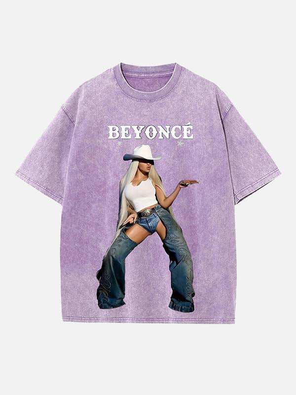 Beyoncé Print Round Neck T-shirt