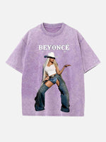 Beyoncé Print Round Neck T-shirt