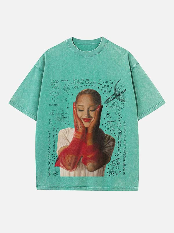 Ariana Grande Print Round Neck T-shirt