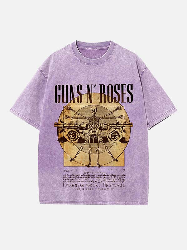 GUNS N' ROSES Print Round Neck T-shirt
