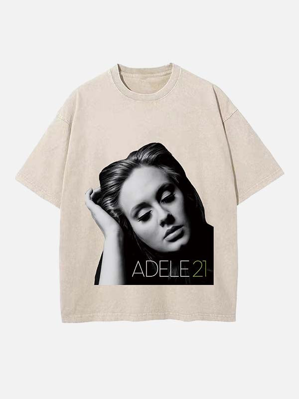 Adele Print Round Neck T-shirt