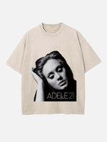 Adele Print Round Neck T-shirt