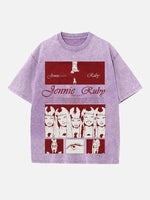 BLACKPINK Jennie Print Round Neck T-shirt