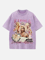 Karol G Print Round Neck T-shirt