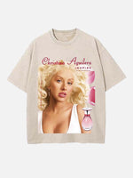 Christina Aguilera Print Round Neck T-shirt