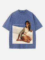 Jennifer Lopez Print Round Neck T-shirt