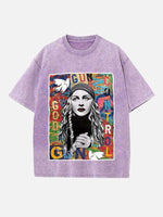 Madonna Print Round Neck T-shirt