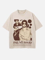 Bruno Mars Print Round Neck T-shirt