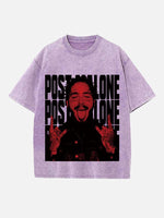 Post Malone Print Round Neck T-shirt