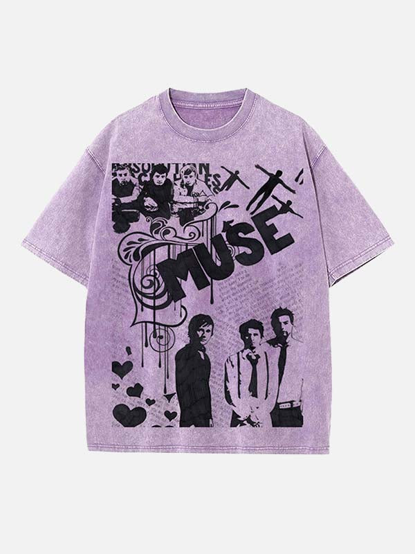 Muse Print Round Neck T-shirt