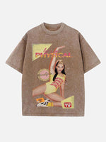 Dua Lipa Print Round Neck T-shirt