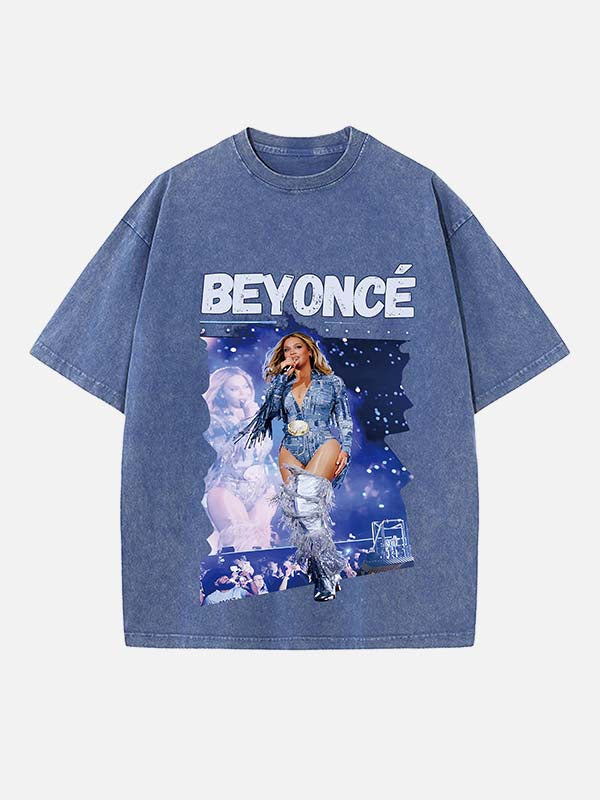 Beyoncé Print Round Neck T-shirt
